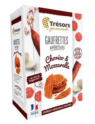 Gaufrettes apéritives<br>Chorizo et Mozzarella