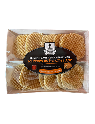 Mini gaufres apéritives<br>fourrées au Maroilles AOP