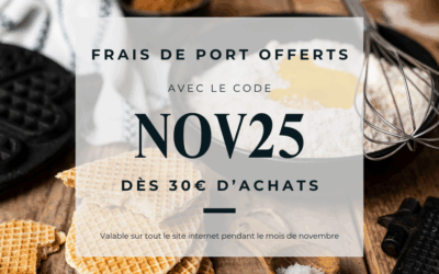 Novembre : frais de ports offerts dès 30€ d’achats